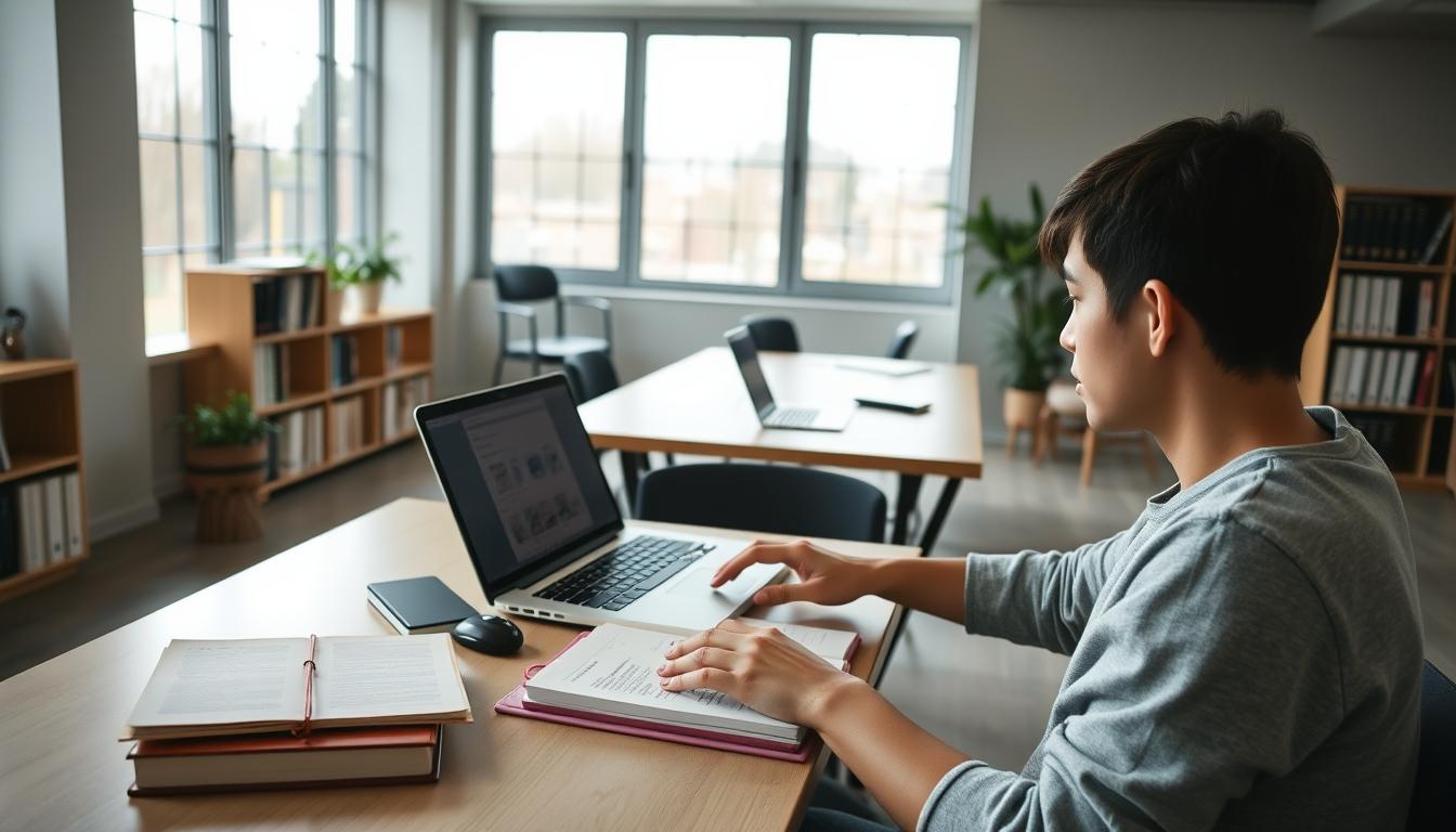Students collaborating in study space